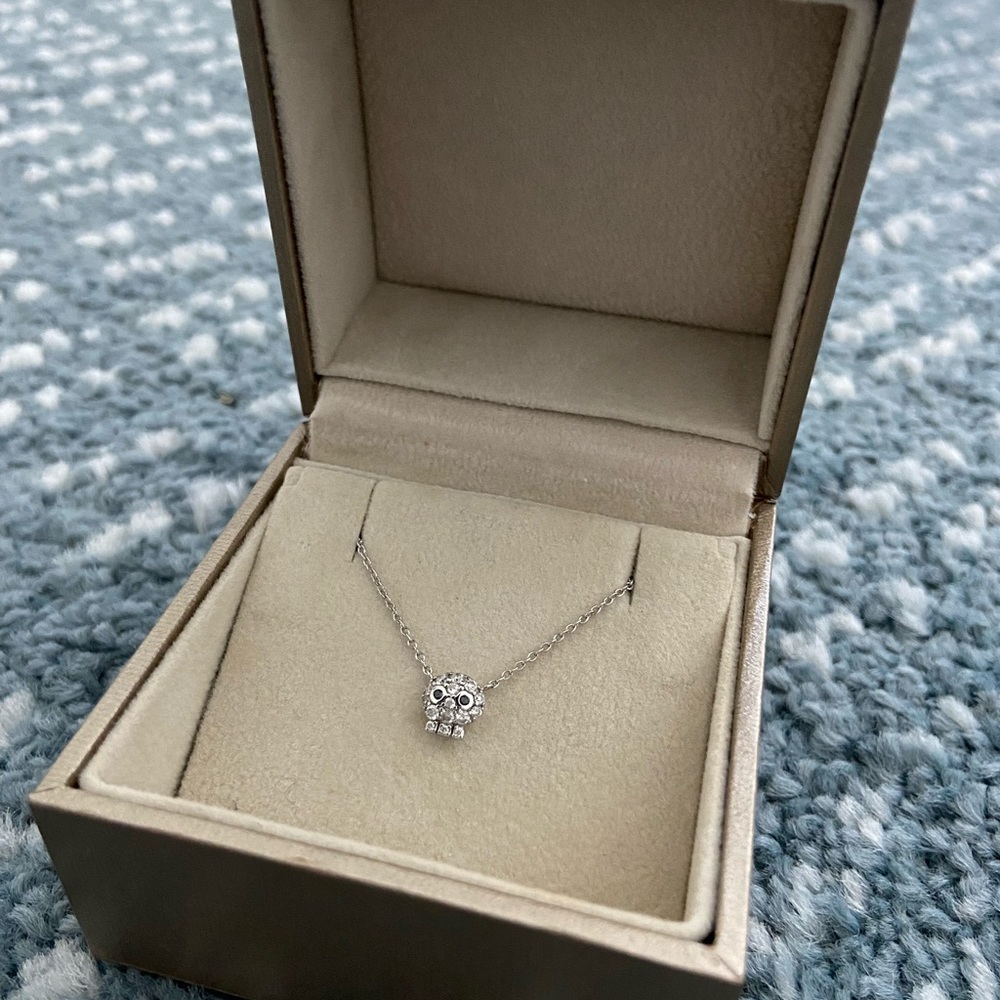 Ponte Vecchio Necklace Skull Diamond K18 WhiteGold